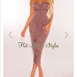 Strapless ruched HotMiamiStyles dress